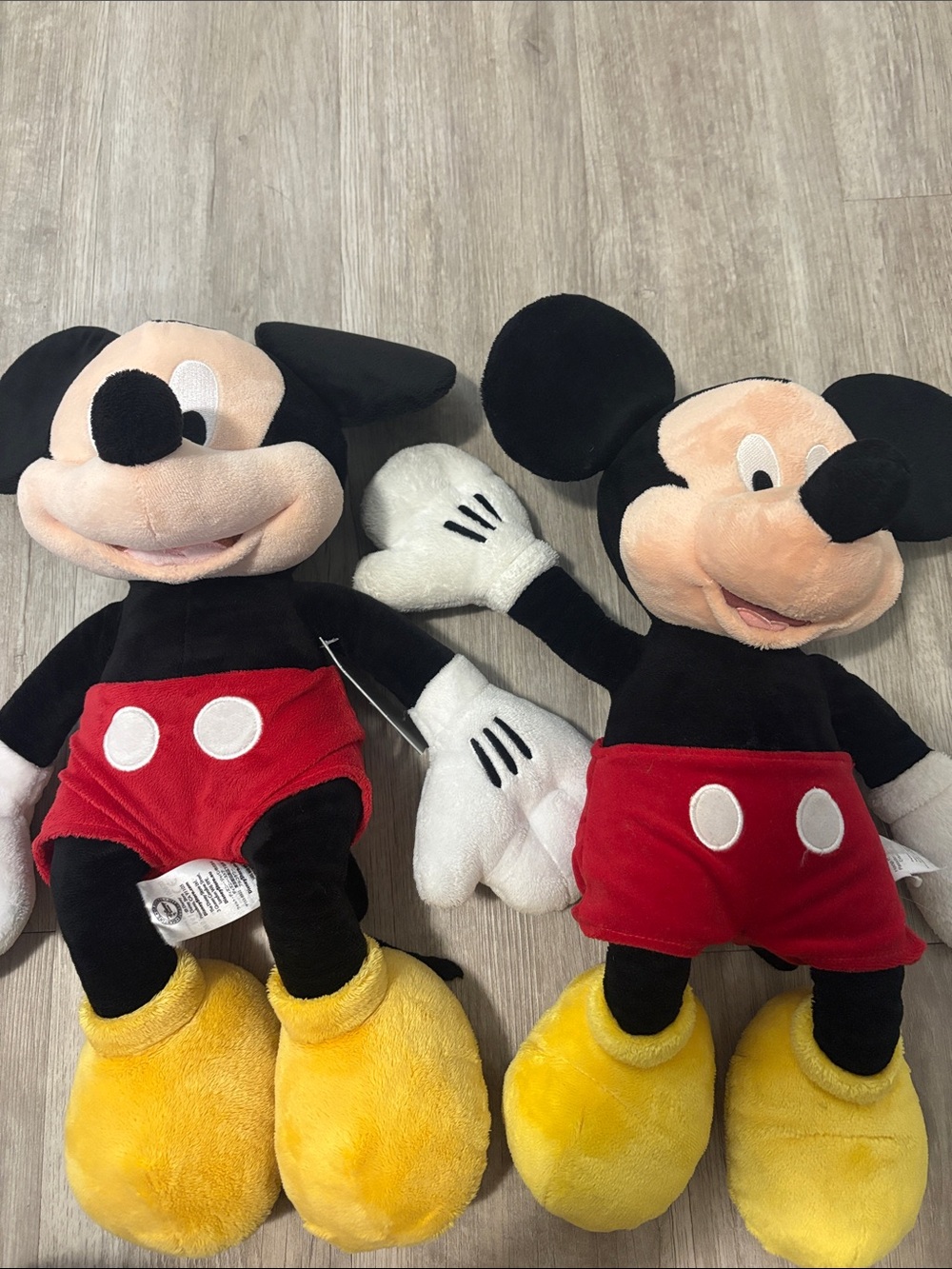 Disney Mickey Mouse Plush Pair - Black, Red, Yellow